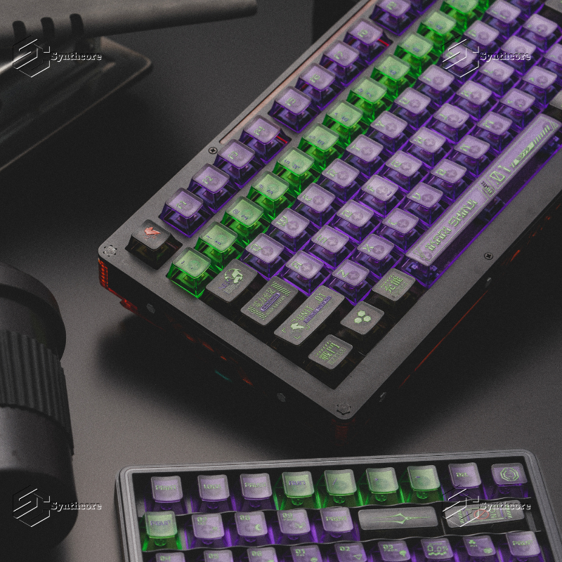 Eva-01 Purple Transparent PC UV 1.78mm Cherry Profile Keycaps Set