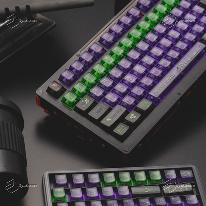 Eva-01 Purple Transparent PC UV 1.78mm Cherry Profile Keycaps Set