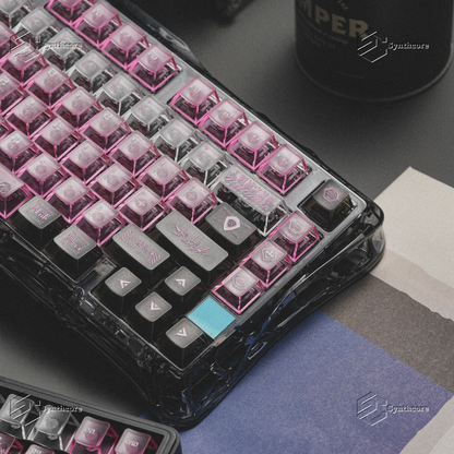 Eva-08 Mist Transparent PC UV 1.78mm Cherry Profile Keycaps Set