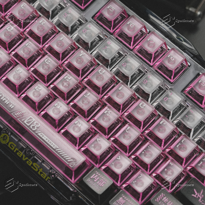 Eva-08 Mist Transparent PC UV 1.78mm Cherry Profile Keycaps Set