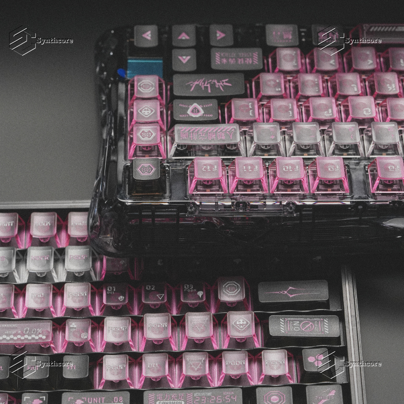 Eva-08 Mist Transparent PC UV 1.78mm Cherry Profile Keycaps Set