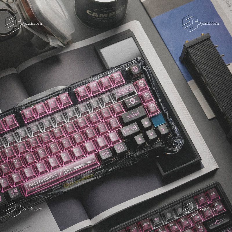 Eva-08 Mist Transparent PC UV 1.78mm Cherry Profile Keycaps Set