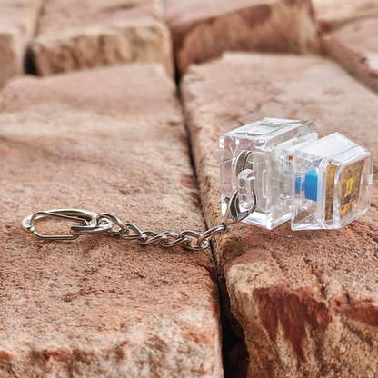 Single LED Keychain with Battery Side View