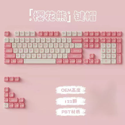 Pink Bear 122 Keys PBT Keycaps OEM