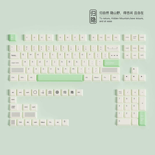 Nature Minimalist 128 Keys Cherry Keycaps Set
