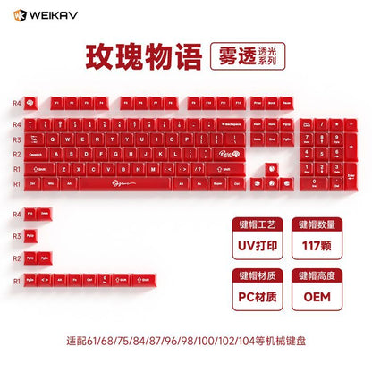 Weikav Rose Themed PC+UV Keycaps Set