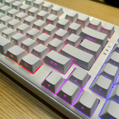 Side Engraved Blank Solid White PBT Keycaps