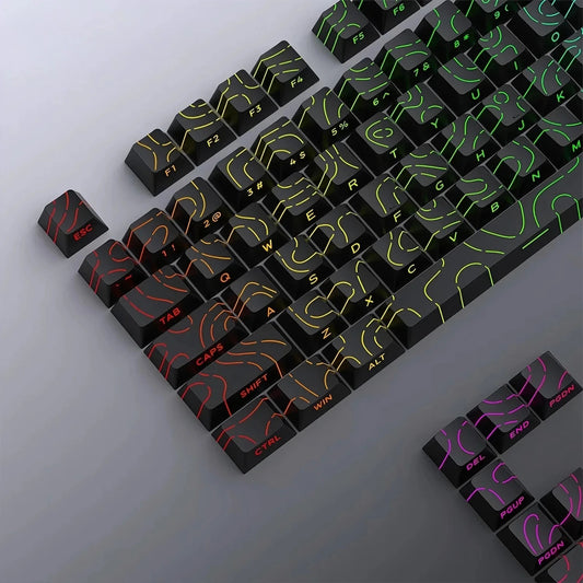 Shine Through Topograpgic Cherry Keycaps V4 - 87/120+ Keys