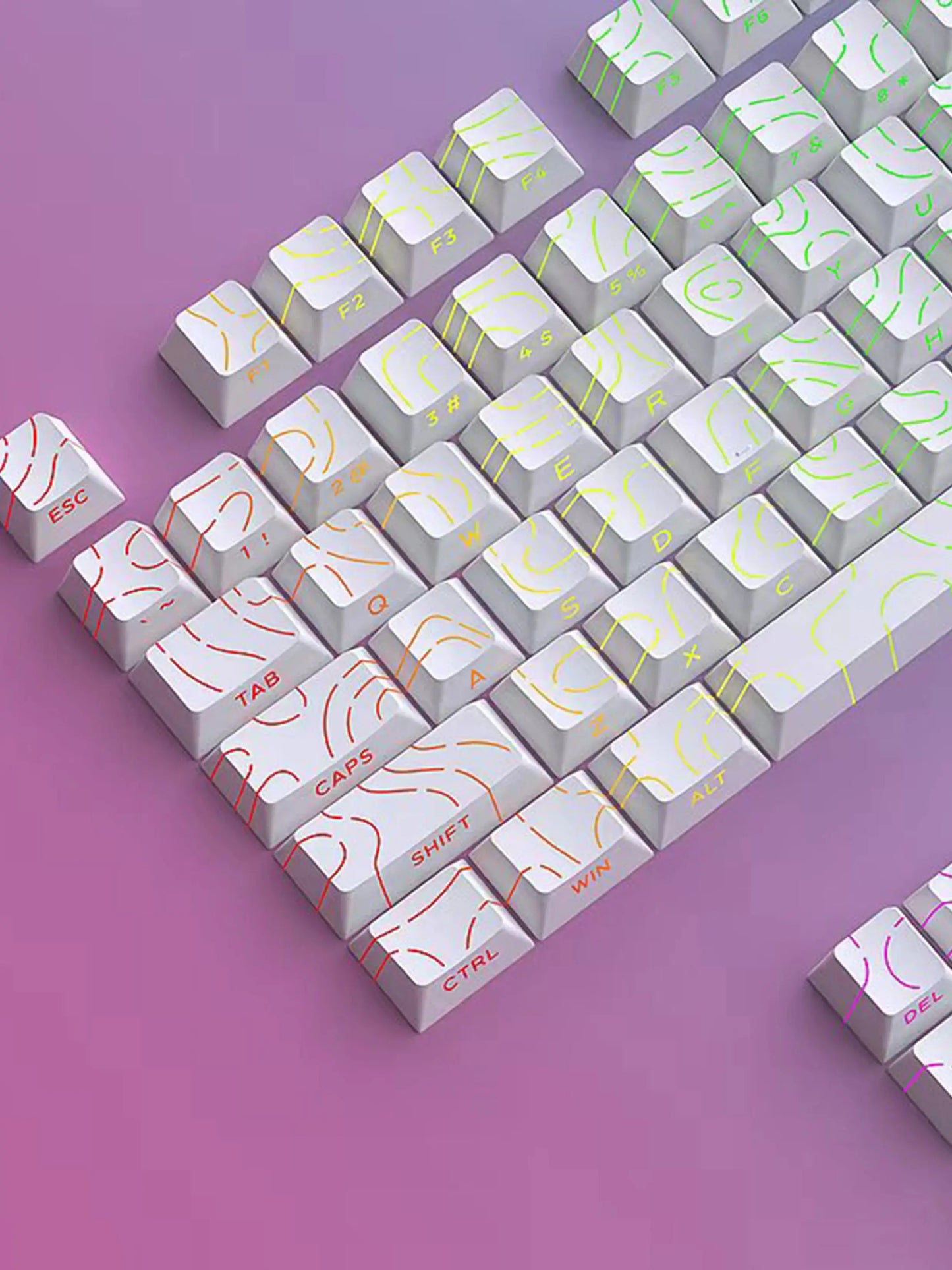 Shine Through Topograpgic Cherry Keycaps V4 - 87/120+ Keys