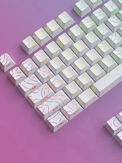 Shine Through Topograpgic Cherry Keycaps V4 - 87/120+ Keys