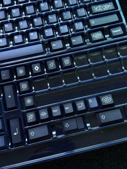Close-up of a GMK Milky Way Cherry Profile Keycaps Set