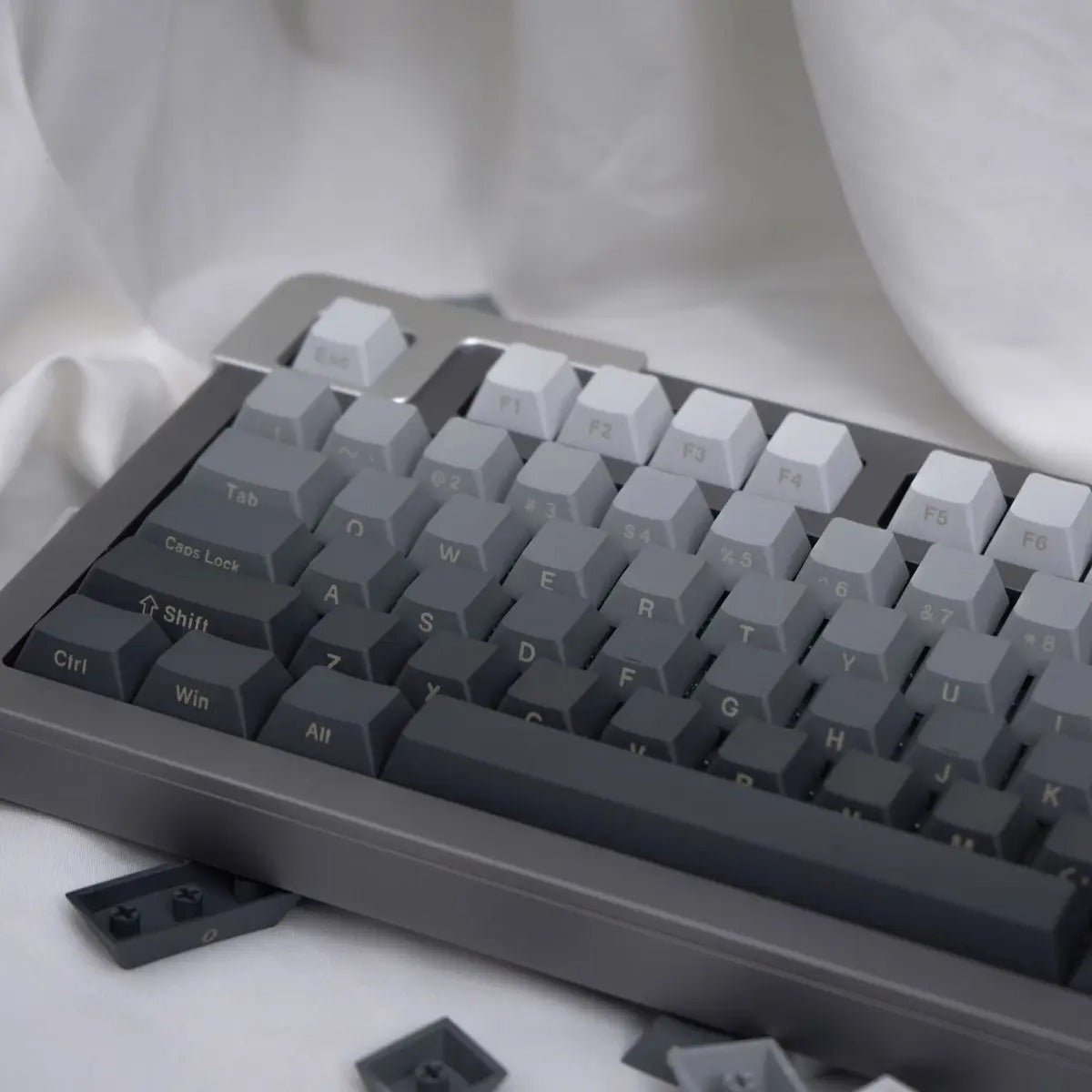 Gray Gradient Contour Keycaps Side-Engraved Keycaps | Backlit keycaps for South-Faced Keyboard ...
