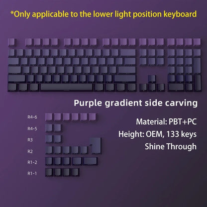 Purple Gradient Side Engraved Keycaps - OEM