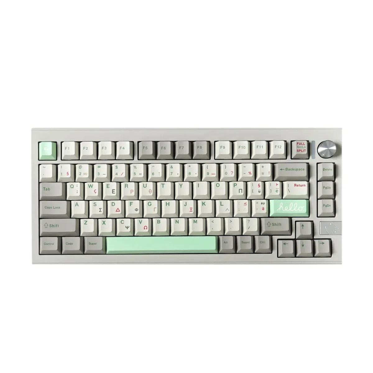 Retro Green Greek Cherry Profile 140+ Keys Keycaps Set