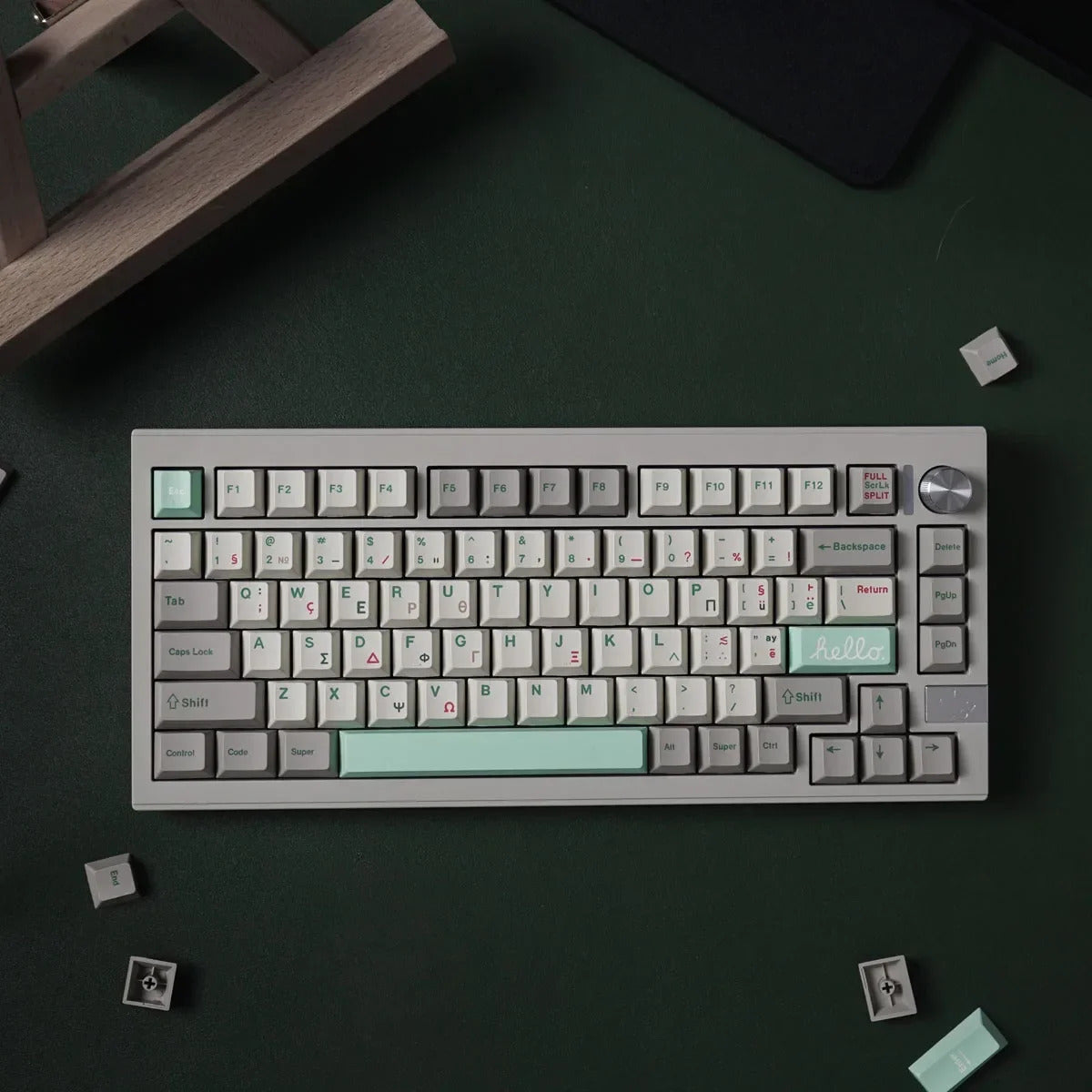 Retro Green Greek Cherry Profile 140+ Keys Keycaps Set
