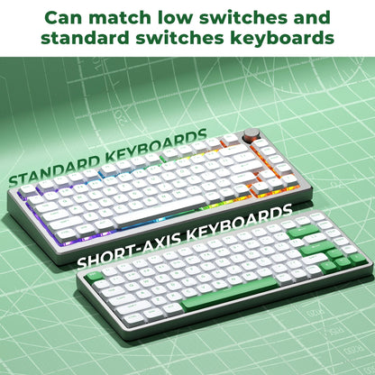 XVX Low Profile Green on White Double Shot PBT Keycaps