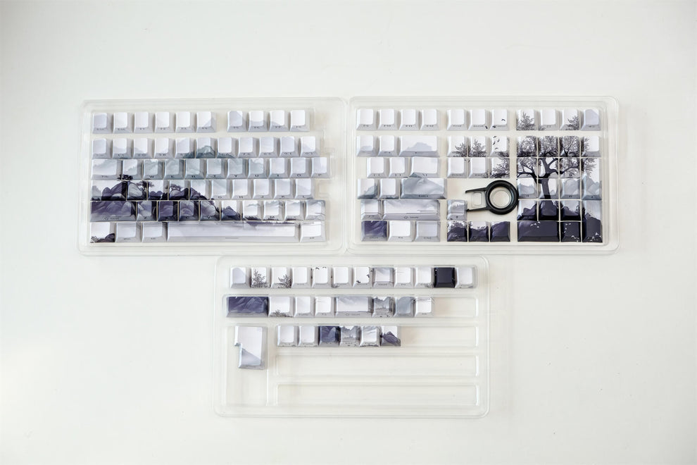 Ink Mountain Side Engraved PBT 120+ Keys Keycaps Set – FancyKeebs