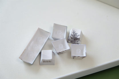 Ink Mountain Side Engraved PBT 120+ Keys Keycaps Set