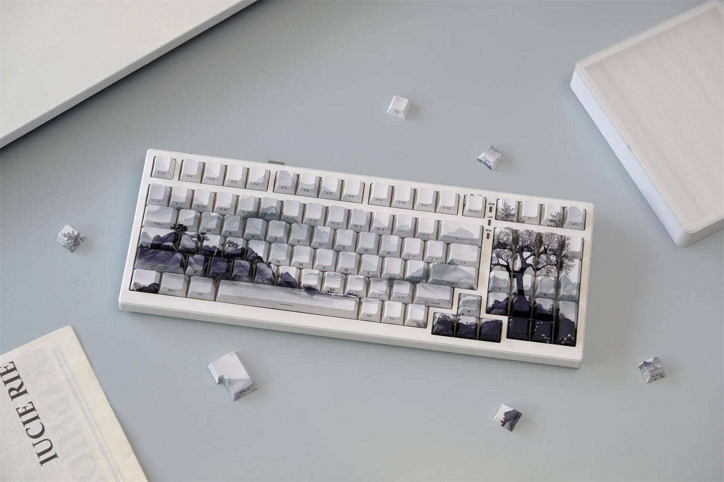 Ink Mountain Side Engraved PBT 120+ Keys Keycaps Set