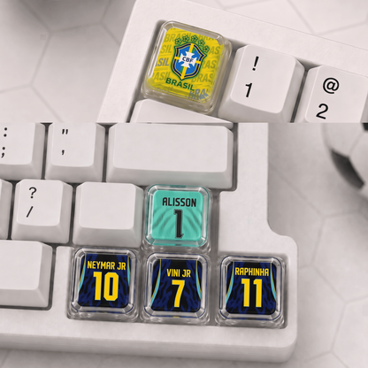 Brazil Home & Away Edition Football Jersey Caps XDA Profile - Set of 5 Keys