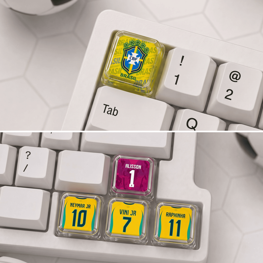 Brazil Home & Away Edition Football Jersey Caps XDA Profile - Set of 5 Keys