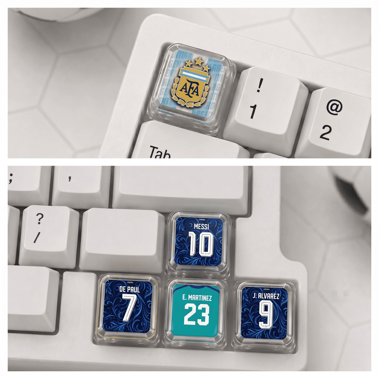 Argentina Home & Away Edition Football Jersey Caps XDA Profile - Set of 5 Keys