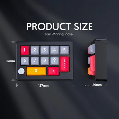 K808 12 Key Hot swappable Macro Wired RGB Keyboard