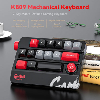 K809 Hot Swappable 19Key RGB Wired Macro Keypad