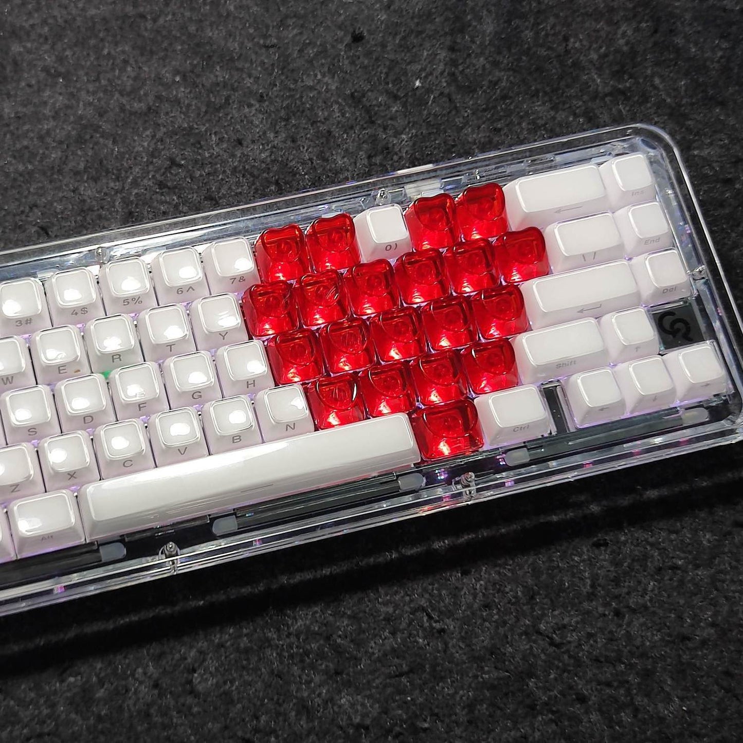 Transparent Heart Shaped Keycaps - Set of 20 Keys