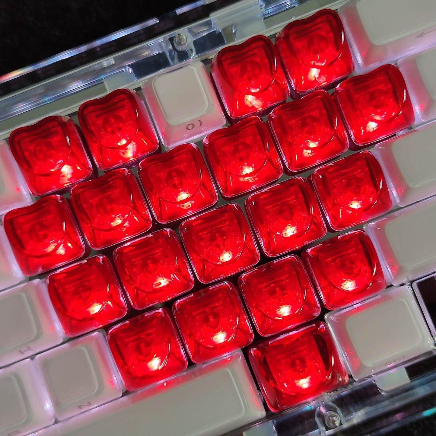 Transparent Heart Shaped Keycaps - Set of 20 Keys