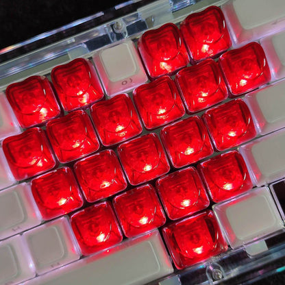 Transparent Heart Shaped Keycaps - Set of 20 Keys