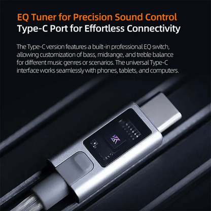 KZ M2 Dual Mic EQ Tuning Switch Silver Plated Type-C Cable