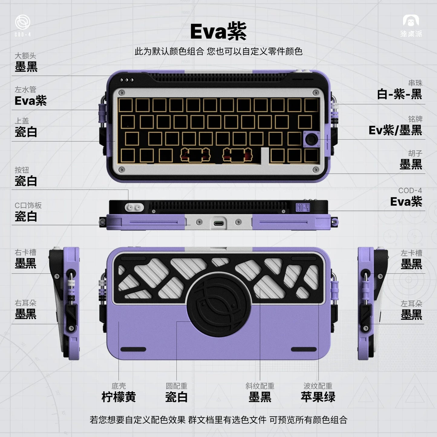 Cod40 40% Layout Hot Swappable Tri-mode 3d Printed Barebone Kit