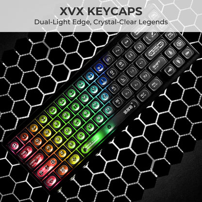 XVX Cats Eye MAX Profile PBT Shine-through Keycaps - Black