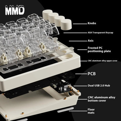 MMD KM21 Pro  CNC Aluminium Alloy 21 Keys Wired Hot Swappable Macro Keypad