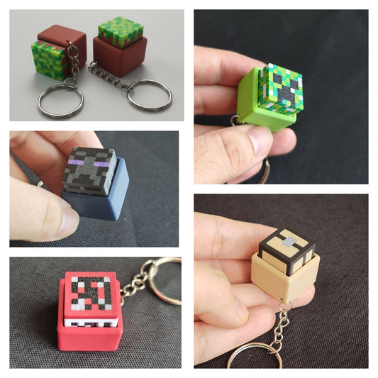 Minecraft Themed Fidget Keychian Bundle - 5 Keychains