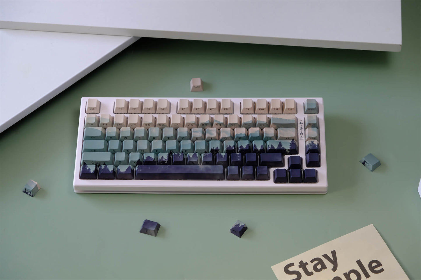 Mountain Forest Side Engraved PBT 120+ Keys Keycaps Set