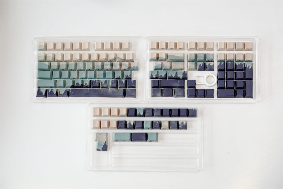 Mountain Forest Side Engraved PBT 120+ Keys Keycaps Set – FancyKeebs