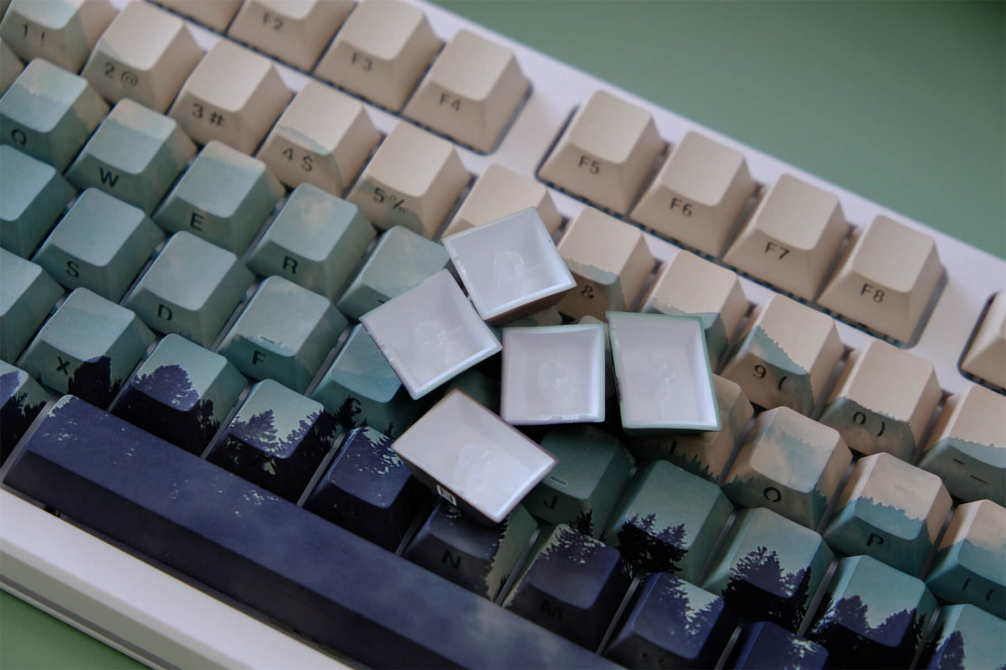 Mountain Forest Side Engraved PBT 120+ Keys Keycaps Set