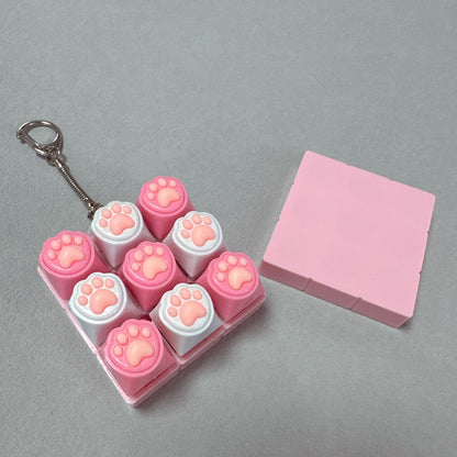 Cat Paws Switch Tester Fidget Keychain With Switch - 9 Key