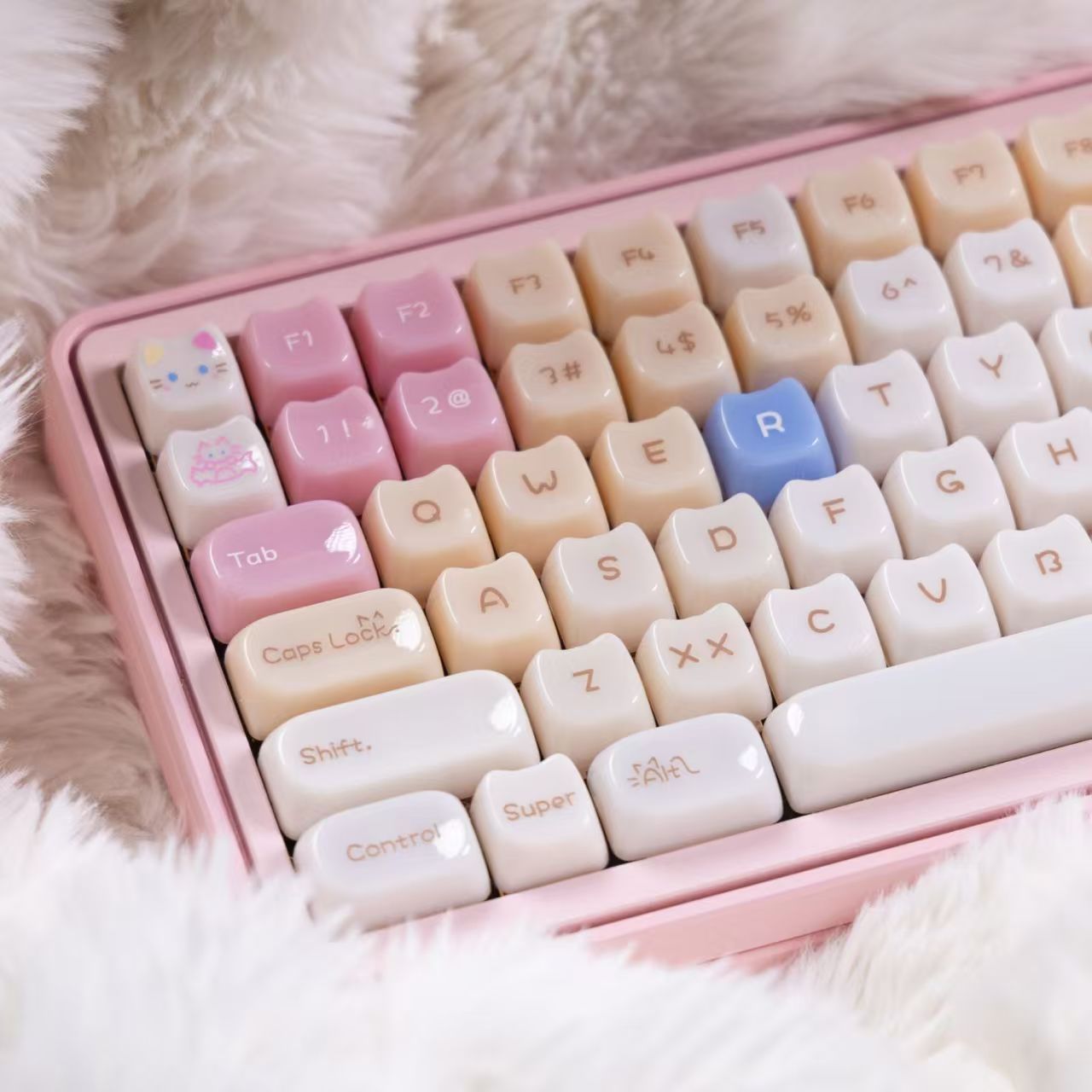 XVX House Candy Cat MAO Profile PC UV Semi Transparent Keycaps Set