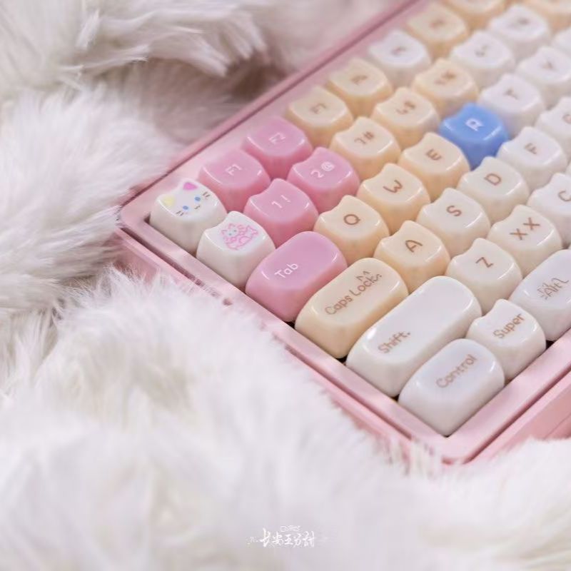 XVX House Candy Cat MAO Profile PC UV Semi Transparent Keycaps Set