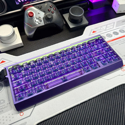 Purple Transparent PC Cherry Profile 120+ Keys Keycaps Set