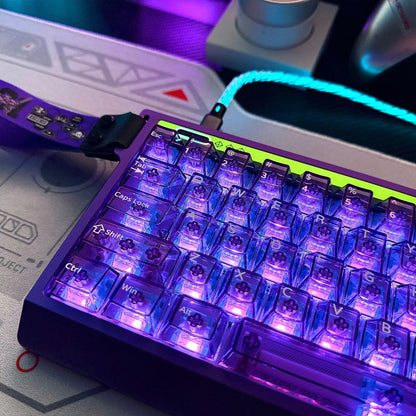 Purple Transparent PC Cherry Profile 120+ Keys Keycaps Set