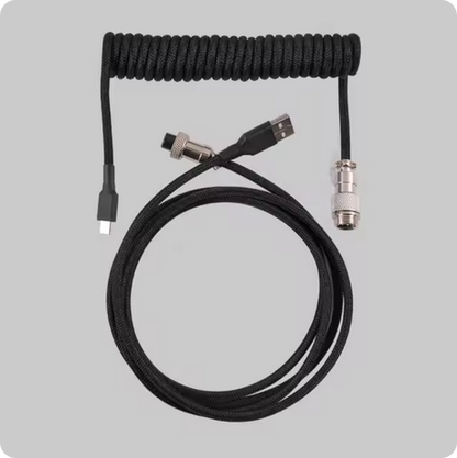Coiled Aviator Braided Cable - Black