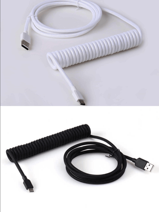 Non-Aviator Braided Coiled Cable Type-C Cable