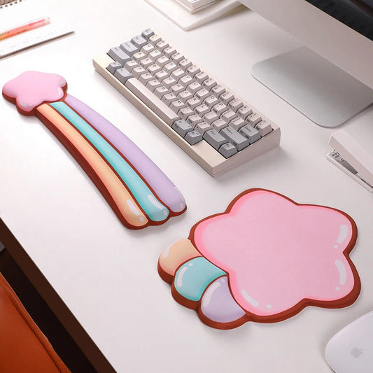 Premium Keyboard Mouse Wrist Rest Combo - Rainbow
