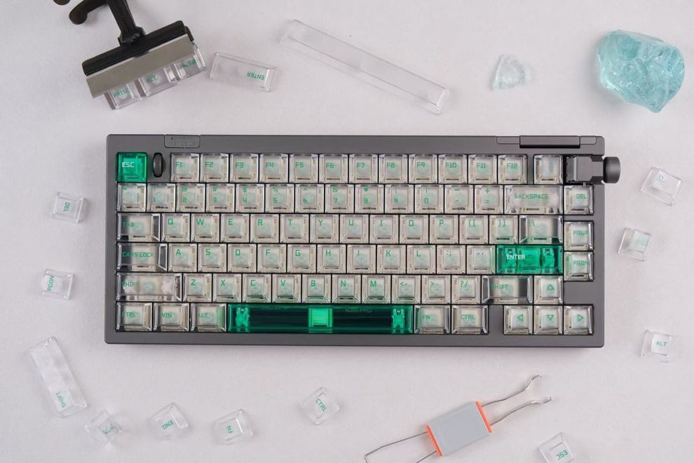 Popkeys Mist Popkeys Premium Transparent Cherry 97 Keys Keycaps Set - Mint – FancyKeebs
