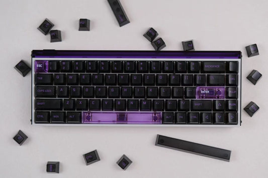 Popkeys Premium Transparent Cherry 97 Keys Keycaps Set - Violet