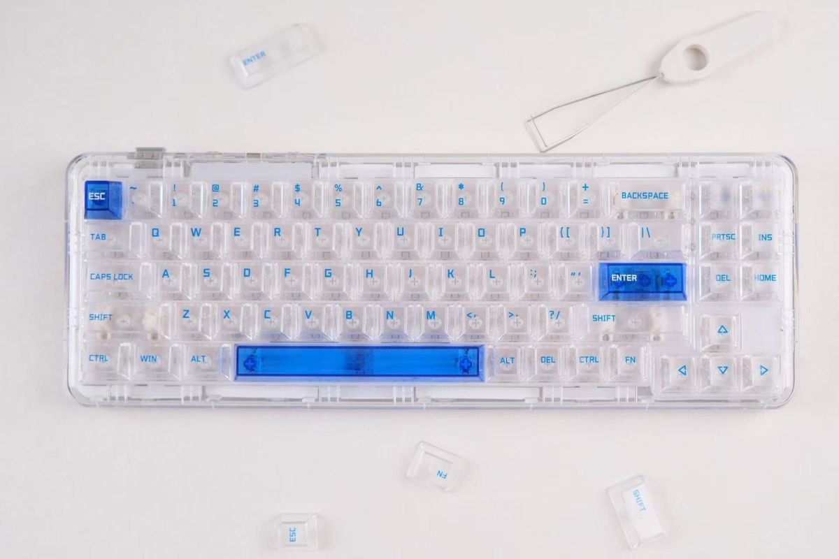 Popkeys Mist Popkeys Premium Transparent Cherry 97 Keys Keycaps Set - Sapphire ...